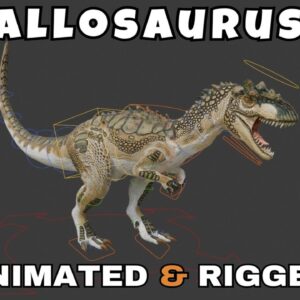 Allosaurus Rigged And Animated 3D Model