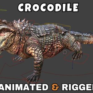 Crocodile Rigged And Animated 3D Model