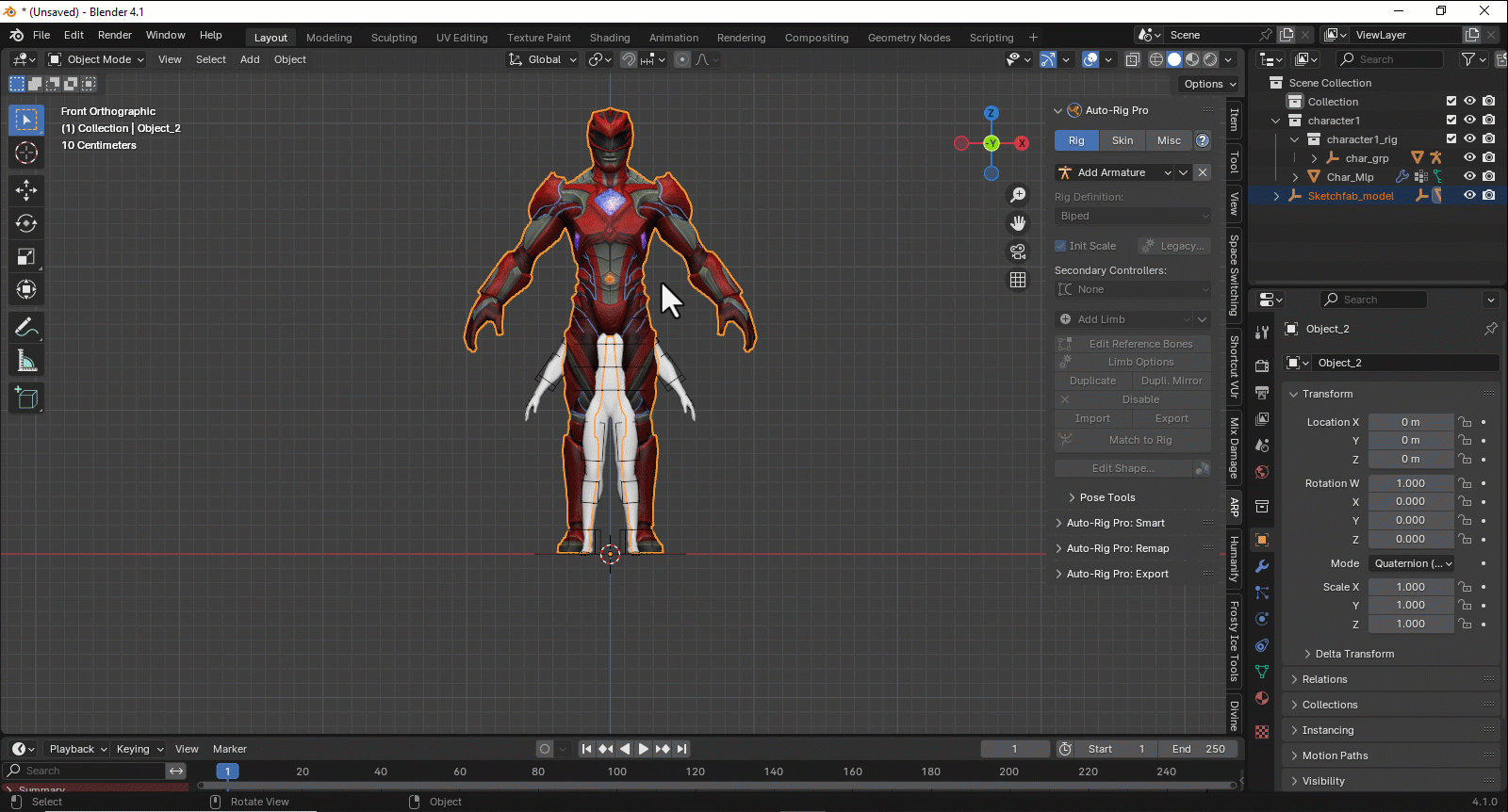 Step 2 scale the Mesh to the Size of the Rig