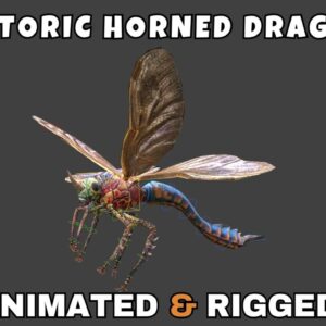 Prehistoric Horned Dragonfly Rigged And Animated 3D Model